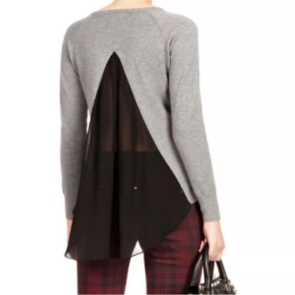 Karen Millen Chiffon Open Back High Low Sweater - Picture 2 of 10